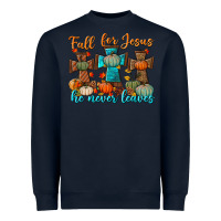 Navy fall for jesus he never leaves Heavyweight Sweatshirt - BundleAndBundleShop