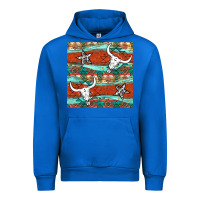 Cobalt western aztec bull skull stars seamless pattern Urban Hoodie - BundleAndBundleShop