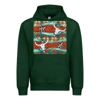 Forest Green western aztec bull skull stars seamless pattern Urban Hoodie - BundleAndBundleShop