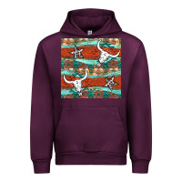 Western Aztec Bull Skull Stars Seamless Pattern Urban Hoodie | Teevron