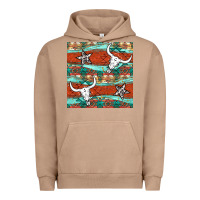 Pigment Burro western aztec bull skull stars seamless pattern Urban Hoodie - BundleAndBundleShop