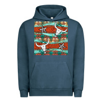 Pigment Midnight Navy western aztec bull skull stars seamless pattern Urban Hoodie - BundleAndBundleShop