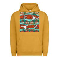 Pigment Peanut Butter western aztec bull skull stars seamless pattern Urban Hoodie - BundleAndBundleShop