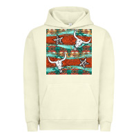 Pigment Pistachio western aztec bull skull stars seamless pattern Urban Hoodie - BundleAndBundleShop