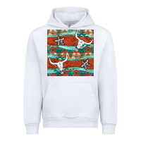White western aztec bull skull stars seamless pattern Urban Hoodie - BundleAndBundleShop