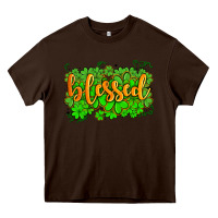 Chocolate Brown blessed with  shamrocks Heavy Core Tee - AdoDesignShop