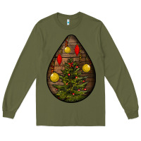 Army Green christmas  teardrop Long Sleeve Tee - BundleAndBundleShop