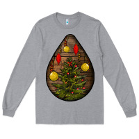 Heather Grey christmas  teardrop Long Sleeve Tee - BundleAndBundleShop