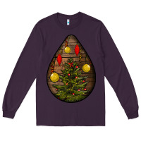 Plum christmas  teardrop Long Sleeve Tee - BundleAndBundleShop