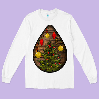 Christmas  Teardrop Long Sleeve Tee Designed By Bundleandbundleshop