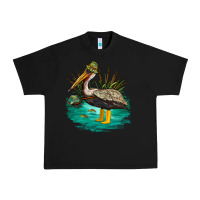 Black fishing pelican camp Urban Heavy Tee - NancyCooperArtShop
