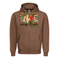 Chestnut love came down luke 2 11 Zipper Hoodie - texasbilliewilder