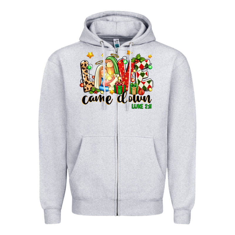 Love Came Down Luke 2 11 Zipper Hoodie by texasbilliewilder | Teevron