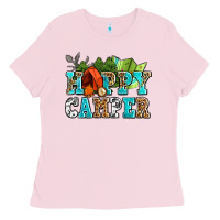 Happy Camper With Trees And Map Ladies Tee | Teevron