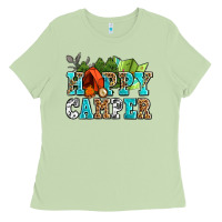 Matcha happy camper with trees and map Ladies Tee - AdoDesignShop