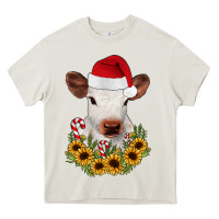 Cream calf sunflower christmas Heavy Core Tee - JahusDesignShop