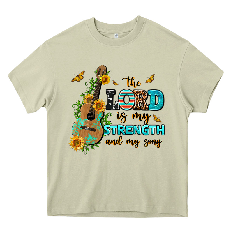 The Lord Is My Strength And My Song Guitar With Su Heavy Core Tee by AdoDesignShop | Teevron