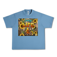 Pebble Blue camp life Urban Heavy Tee - NancyCooperArtShop