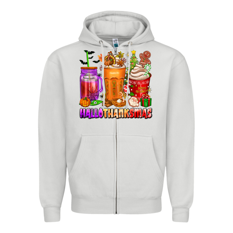 Hallothanksmas Coffee Cups Zipper Hoodie by texasbilliewilder | Teevron