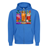 True Royal hallothanksmas coffee cups Zipper Hoodie - texasbilliewilder