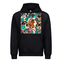 Black western cowgirl seamless pattern Urban Hoodie - BundleAndBundleShop