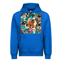 Cobalt western cowgirl seamless pattern Urban Hoodie - BundleAndBundleShop