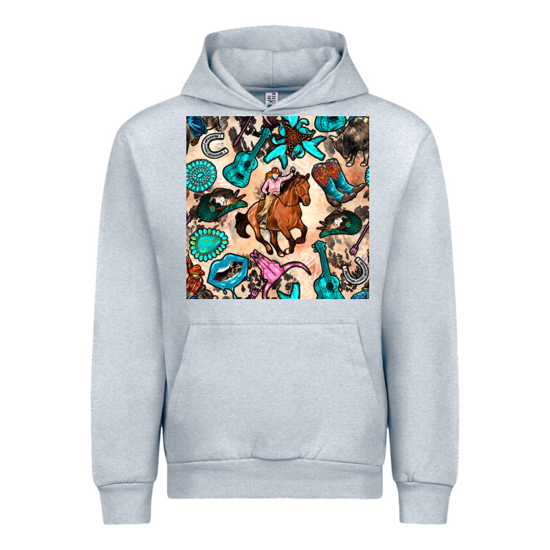 Western Cowgirl Seamless Pattern Urban Hoodie by BundleAndBundleShop | Teevron