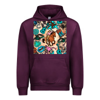 Mauve Wine western cowgirl seamless pattern Urban Hoodie - BundleAndBundleShop