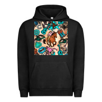 Pigment Black western cowgirl seamless pattern Urban Hoodie - BundleAndBundleShop