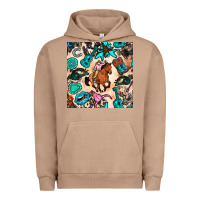 Pigment Burro western cowgirl seamless pattern Urban Hoodie - BundleAndBundleShop
