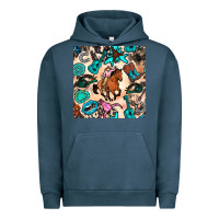 Pigment Midnight Navy western cowgirl seamless pattern Urban Hoodie - BundleAndBundleShop