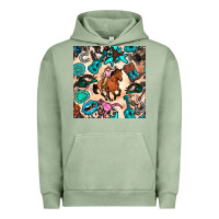 Pigment Oil Green western cowgirl seamless pattern Urban Hoodie - BundleAndBundleShop