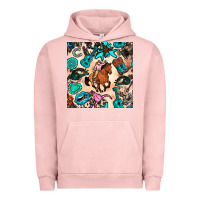 Pigment Salmon western cowgirl seamless pattern Urban Hoodie - BundleAndBundleShop