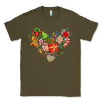 Army Green merry Christmas heart Classic Tee - CowhideDigitalArt