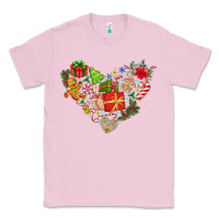 Bubblegum Pink merry Christmas heart Classic Tee - CowhideDigitalArt