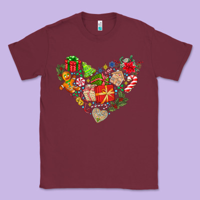 Merry Christmas Heart Classic Tee Designed By Cowhidedigitalart