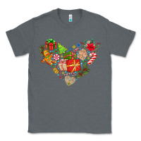Charcoal Heather merry Christmas heart Classic Tee - CowhideDigitalArt