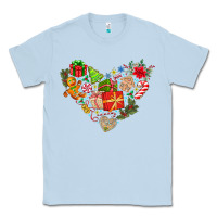 Dusty Blue merry Christmas heart Classic Tee - CowhideDigitalArt
