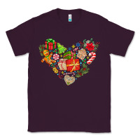 Plum merry Christmas heart Classic Tee - CowhideDigitalArt