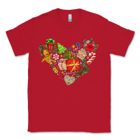 Red merry Christmas heart Classic Tee - CowhideDigitalArt