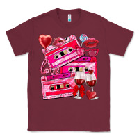Burgundy valentines day cassette Classic Tee - NancyCooperArtShop