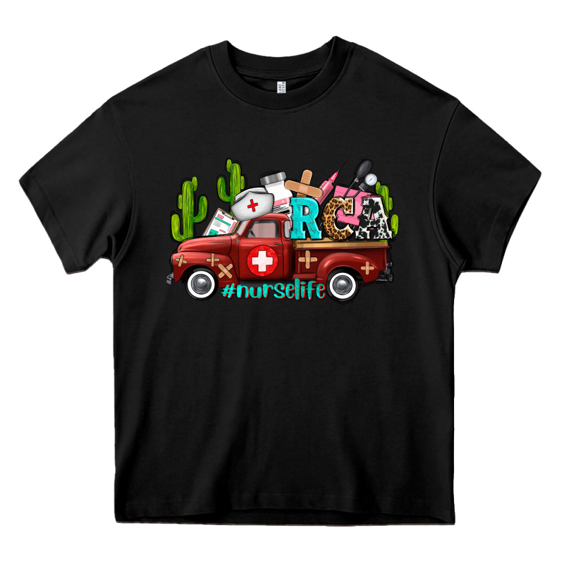 Rca Nurse Truck With Cactus Heavy Core Tee by AdoDesignShop | Teevron