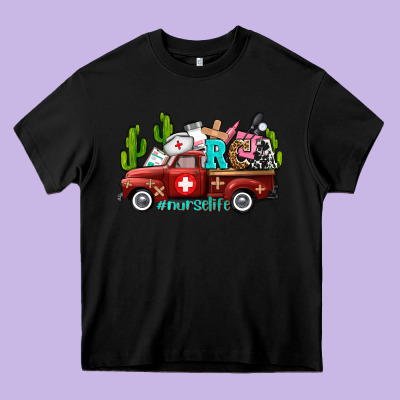 Rca Nurse Truck With Cactus Heavy Core Tee Designed By Adodesignshop