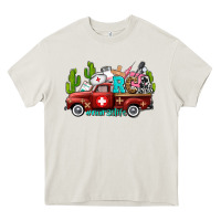 Cream rca nurse truck with cactus Heavy Core Tee - AdoDesignShop
