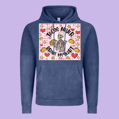 Tacos Never Broke My Heart Vintage Hoodie Designed By Maliassmallbusiness