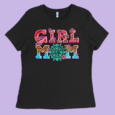 Girl Mom Ladies Tee Designed By Adodesignshop