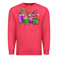Cardinal Mardi Gras coffee cups Premium Sweatshirt - HowdyJamesFarm