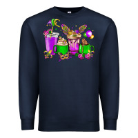 Navy Mardi Gras coffee cups Premium Sweatshirt - HowdyJamesFarm