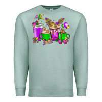 Seafoam Mardi Gras coffee cups Premium Sweatshirt - HowdyJamesFarm