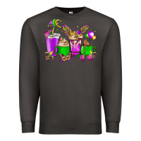 Smoke Mardi Gras coffee cups Premium Sweatshirt - HowdyJamesFarm
